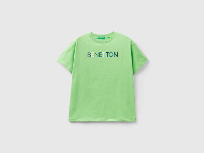 Benetton, T-shirt 100% Cotone Bio, taglia L, Verde Chiaro, Bambini - United Colors of Benetton - Modalova