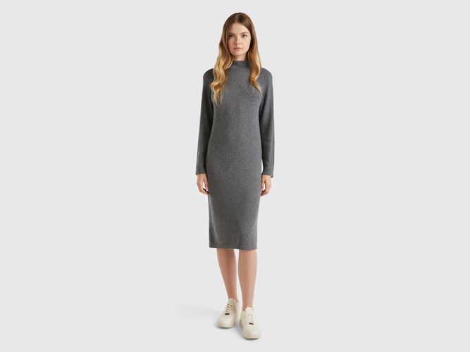 Benetton, Robe Midi En Cachemire Mélangé, taille L, Gris Foncé - United Colors of Benetton - Modalova