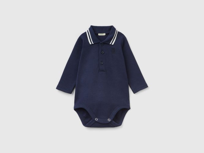 Benetton, Body A Polo In Cotone Bio, taglia 82, Blu Scuro, Bambini - United Colors of Benetton - Modalova