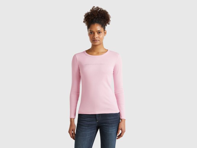 Benetton, T-shirt Rose À Manches Longues 100 % Coton, taille M, Rose - United Colors of Benetton - Modalova