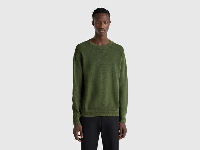 Benetton, Pull Tricoté En Pur Coton, taille XXL, Vert Foncé - United Colors of Benetton - Modalova