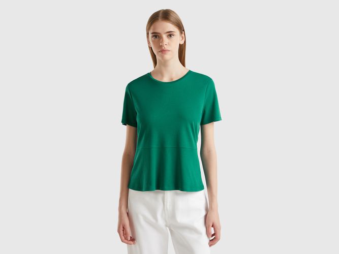 Benetton, T-shirt Ajusté En Coton Bio, taille L, Vert Foncé - United Colors of Benetton - Modalova