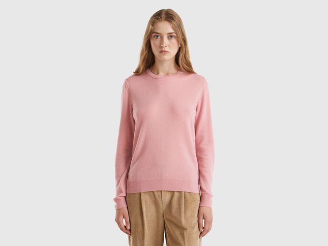 Benetton, Pull Col Rond Rose En Pure Laine Mérinos, taille L, Rose - United Colors of Benetton - Modalova