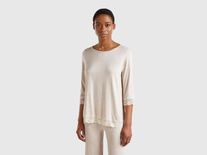 Benetton, Chemise Fluide Détails Dentelle, taille M, - United Colors of Benetton - Modalova