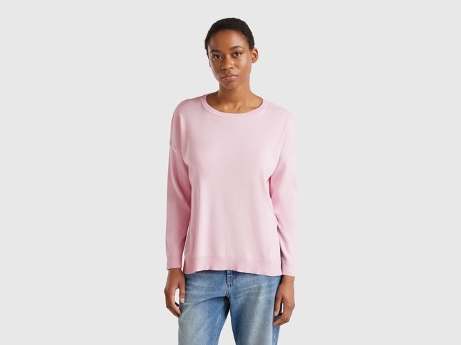 Benetton, Pull Over-fit En Coton, taille M, Rose - United Colors of Benetton - Modalova