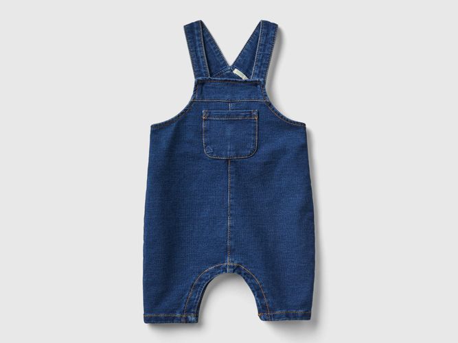 Benetton, Salopette Effetto Denim Baggy Fit, taglia 68, Blu Scuro, Bambini - United Colors of Benetton - Modalova