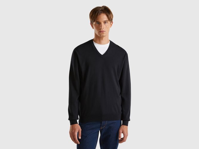 Benetton, Pull En Pur Coton À Col V, taille M, Noir - United Colors of Benetton - Modalova