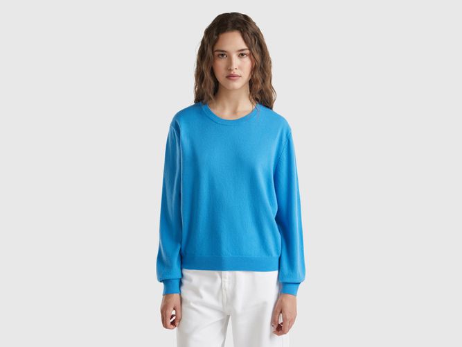 Benetton, Pull Coupe Relaxed En Pure Laine Mérinos, taille L, Bleu Clair - United Colors of Benetton - Modalova