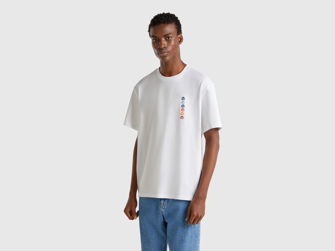 Benetton, T-shirt Oversize Avec Patch, taille XXL, Blanc - United Colors of Benetton - Modalova