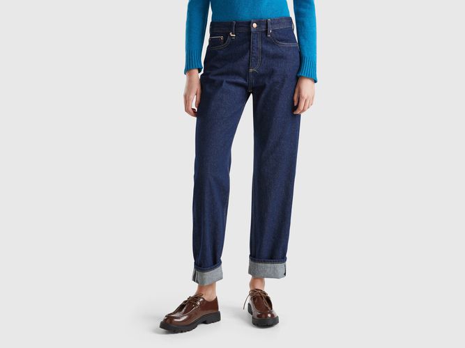 Benetton, Jeans Droit À Revers, taille 25, Bleu Foncé - United Colors of Benetton - Modalova