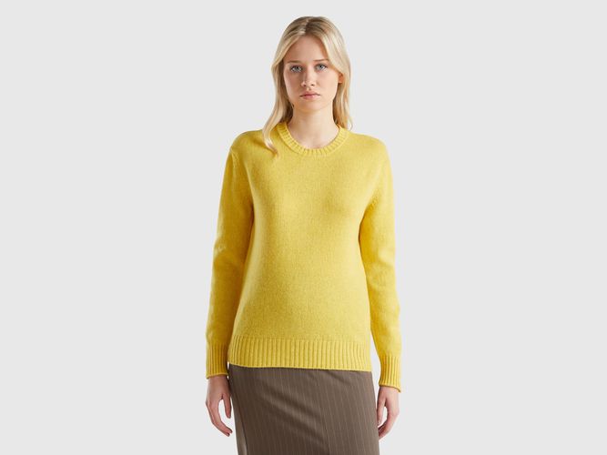 Benetton, Pull En Pure Laine Shetland, taille L, Moutarde - United Colors of Benetton - Modalova