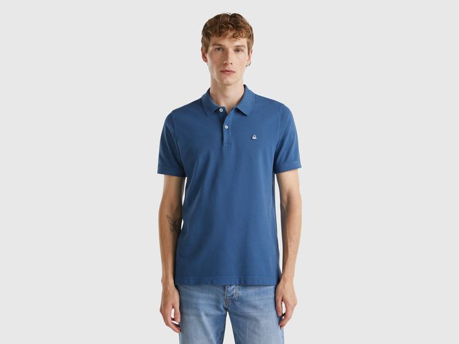 Benetton, Polo Ajusté Bleu Avio, taille XXL, Bleu Horizon - United Colors of Benetton - Modalova