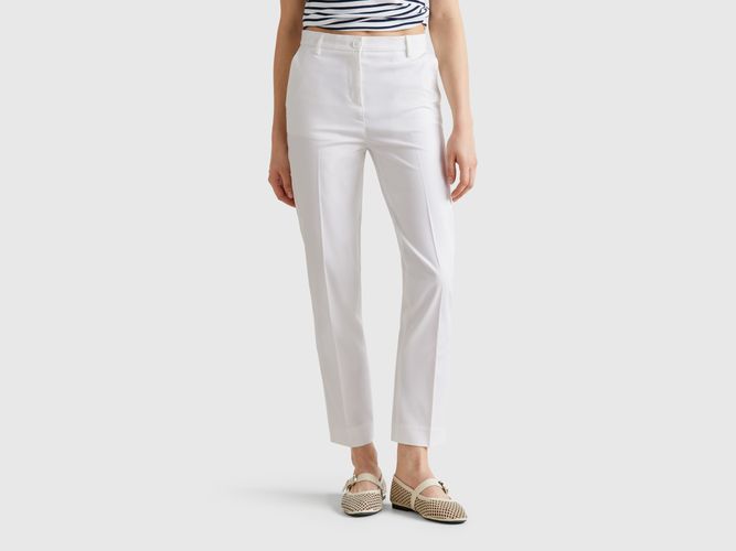 Benetton, Pantalon Chino En Coton Stretch, taille, Blanc - United Colors of Benetton - Modalova