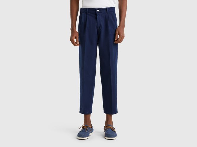 Benetton, Pantalon Chino En Coton Stretch, taille 42, Bleu Foncé - United Colors of Benetton - Modalova