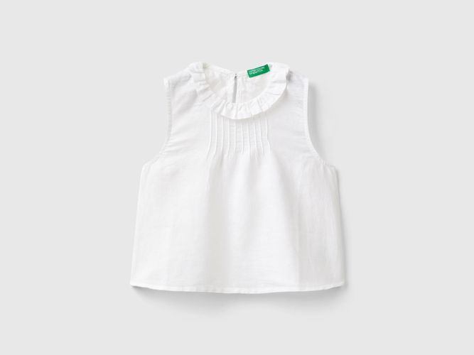 Benetton, Blusa Con Colletto Volant, taglia 98, Bianco, Bambini - United Colors of Benetton - Modalova