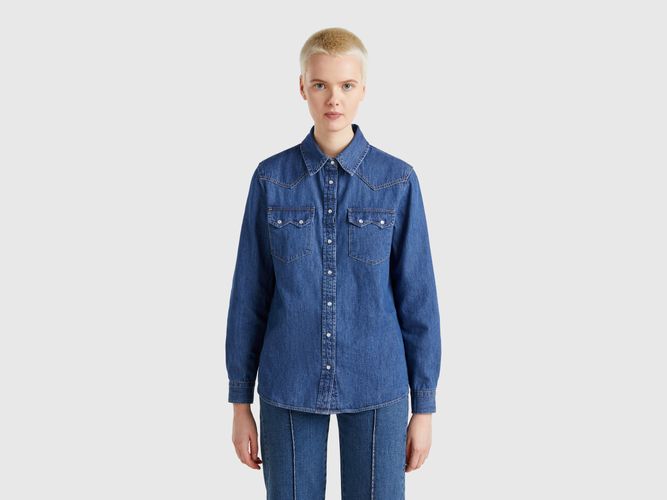 Benetton, Chemise En Jean Western, taille L, Bleu - United Colors of Benetton - Modalova