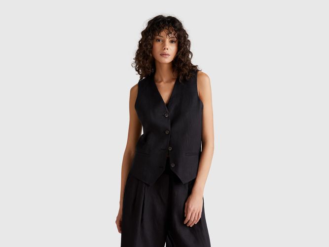 Benetton, Gilet Pur Lin, taille, Noir - United Colors of Benetton - Modalova