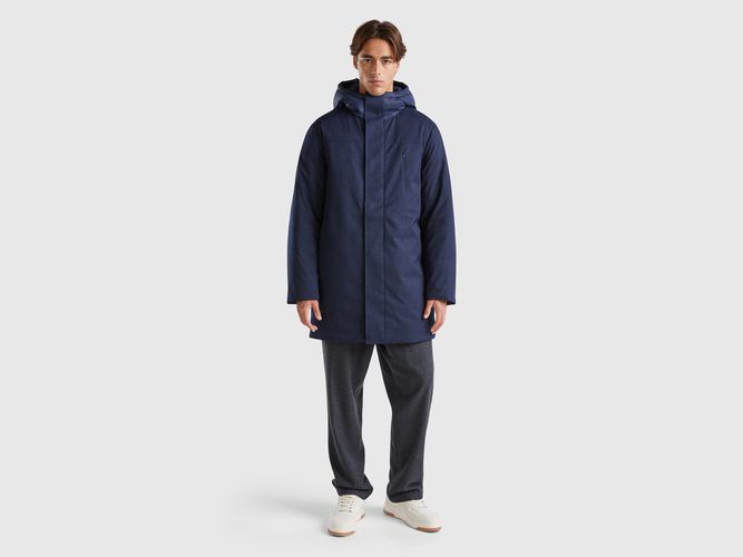 Benetton, Parka Lungo "rain Defender", taglia XXL, Blu Scuro, Uomo - United Colors of Benetton - Modalova