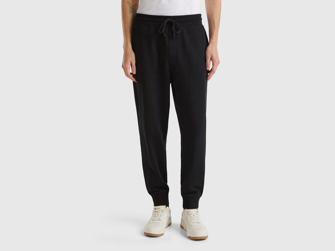 Benetton, Pantalon De Jogging En Molleton De Coton Biologique, taille XXL, Noir - United Colors of Benetton - Modalova