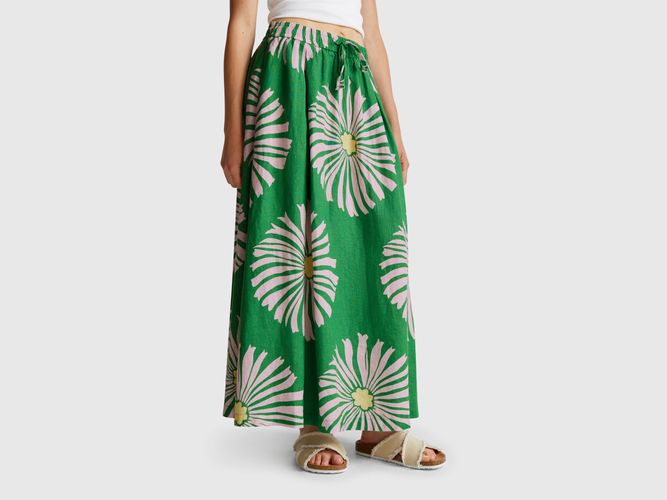 Benetton, Jupe Midi À Imprimé Fleurs, taille L, Vert - United Colors of Benetton - Modalova