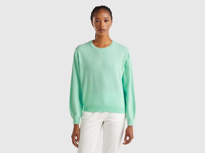 Benetton, Pull Coupe Relaxed En Pure Laine Mérinos, taille S, Bleu Vert - United Colors of Benetton - Modalova