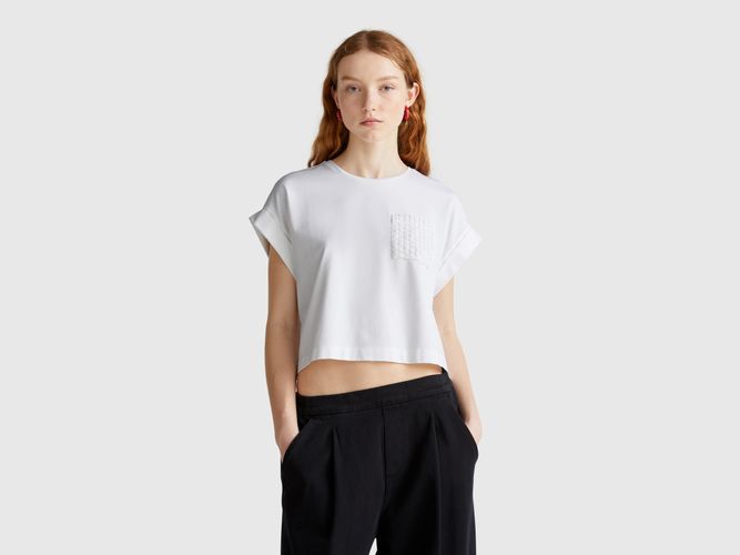 Benetton, T-shirt Avec Poche Macramé, taille L, Blanc - United Colors of Benetton - Modalova