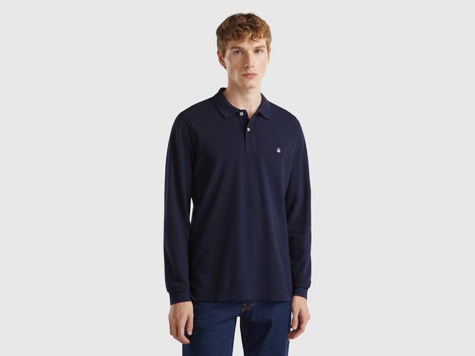 Benetton, Polo Manches Longues En Coton, taille XXL, Bleu Foncé - United Colors of Benetton - Modalova