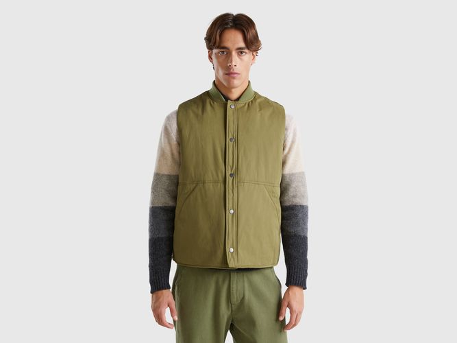 Benetton, Gilet Con Fodera A Quadri, taglia XXL, Verde Militare, Uomo - United Colors of Benetton - Modalova