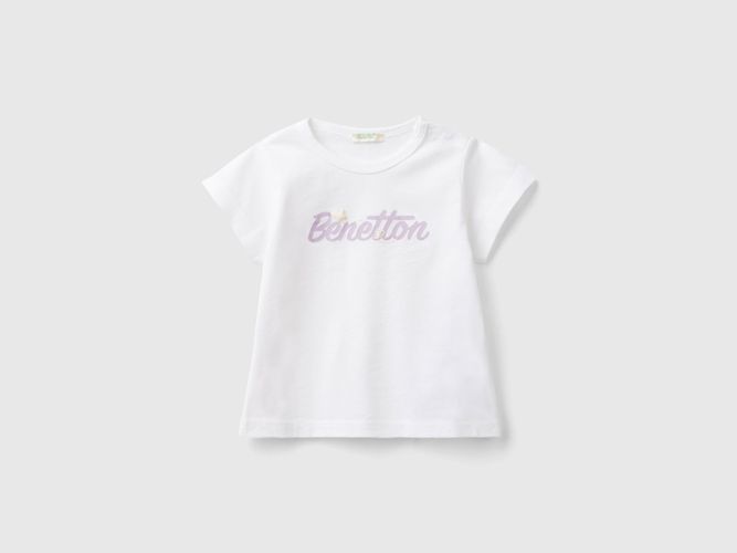 Benetton, T-shirt In Cotone Bio, taglia 50, Bianco, Bambini - United Colors of Benetton - Modalova