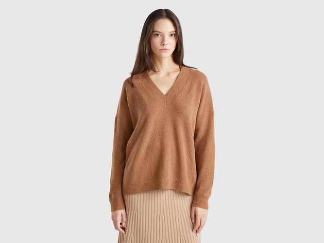 Benetton, Pull À Col En V, taille L, Marron - United Colors of Benetton - Modalova