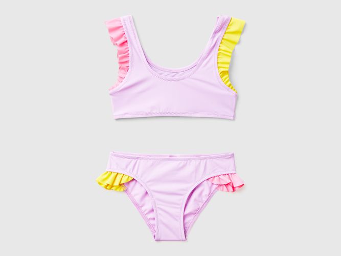 Benetton, Bikini Mare Con Volant In Econyl®, taglia 2XL, Lilla, Bambini - United Colors of Benetton - Modalova