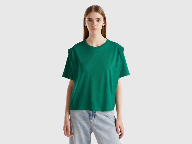 Benetton, T-shirt Regular Plissé, taille L, Vert Foncé - United Colors of Benetton - Modalova