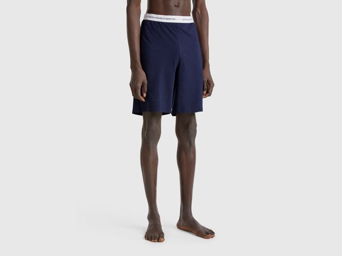 Benetton, Slip Taille Haute En Coton Stretch, taille L, Bleu Foncé - United Colors of Benetton - Modalova