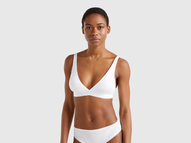 Benetton, Soutien-gorge Triangle En Coton Stretch, taille 100, Blanc - United Colors of Benetton - Modalova