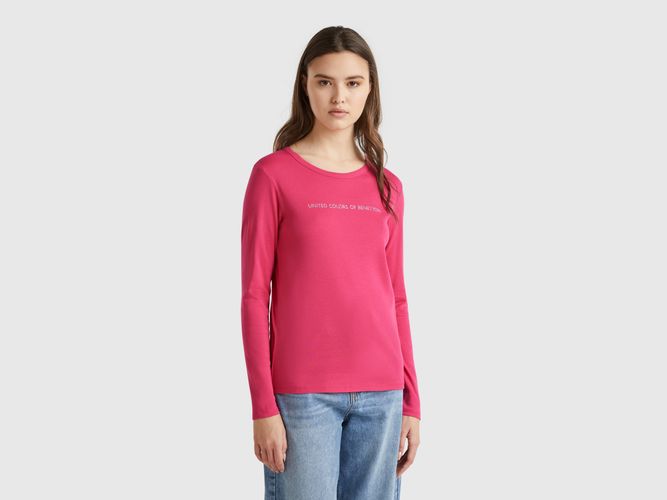 Benetton, T-shirt Magenta À Manches Longues 100 % Coton, taille L, Fraise - United Colors of Benetton - Modalova