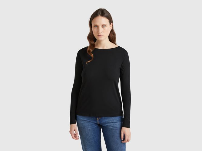 Benetton, T-shirt Col Bateau 100% Coton, taille L, Noir - United Colors of Benetton - Modalova