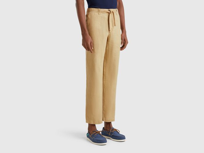 Benetton, Pantalon À Cordon En Pur Lin, taille 44, - United Colors of Benetton - Modalova