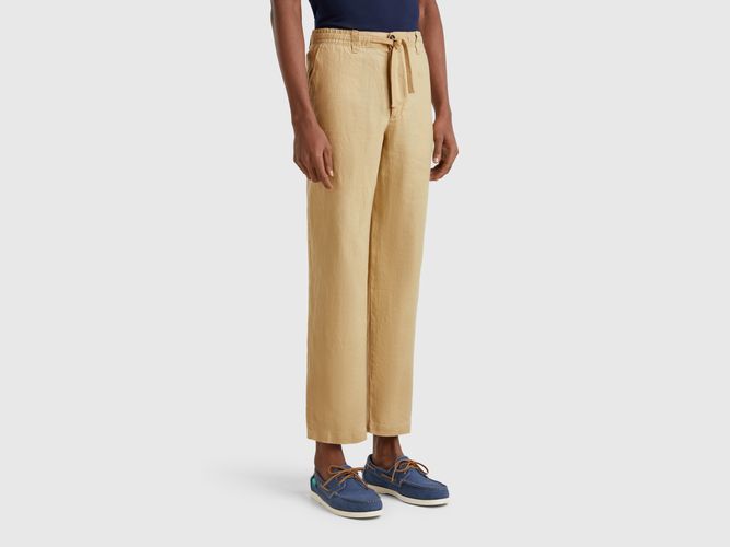 Benetton, Pantalon À Cordon En Pur Lin, taille 46, - United Colors of Benetton - Modalova