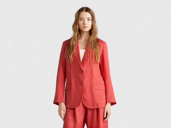 Benetton, Blazer En Pur Lin, taille, Rouge Brique - United Colors of Benetton - Modalova
