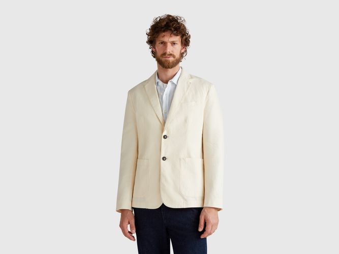 Benetton, Blazer Coupe Slim En Lin Mélangé, taille 44, - United Colors of Benetton - Modalova