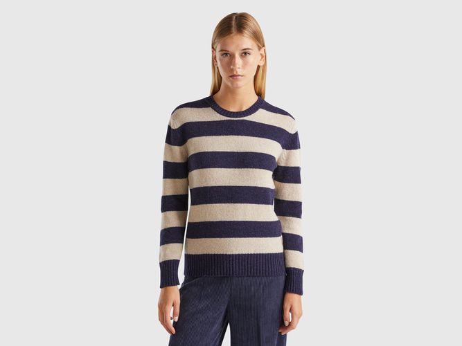 Benetton, Pull Rayé En Pure Laine Shetland, taille L, Multicolore - United Colors of Benetton - Modalova