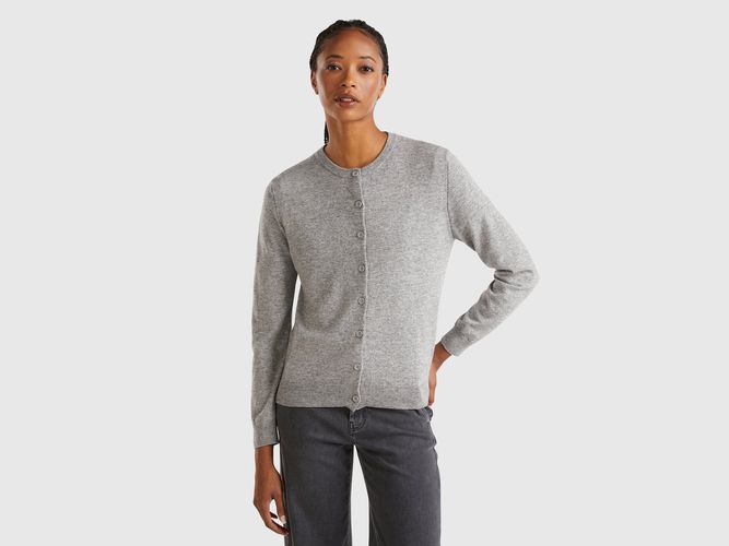 Benetton, Gilet Gris Clair En Mélange De Laine Et De Cachemire, taille L, Gris Clair - United Colors of Benetton - Modalova