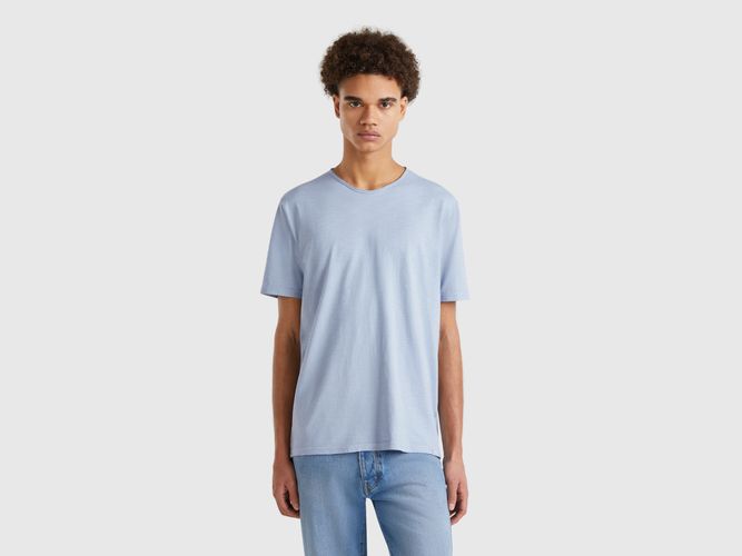 Benetton, T-shirt Turquoise En Coton Flammé, taille XXL, Bleu Clair - United Colors of Benetton - Modalova