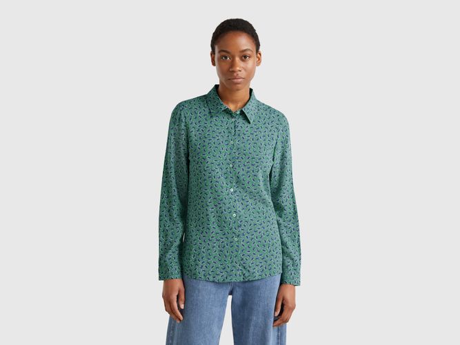 Benetton, Chemise En Viscose À Motifs, taille L, Kaki - United Colors of Benetton - Modalova