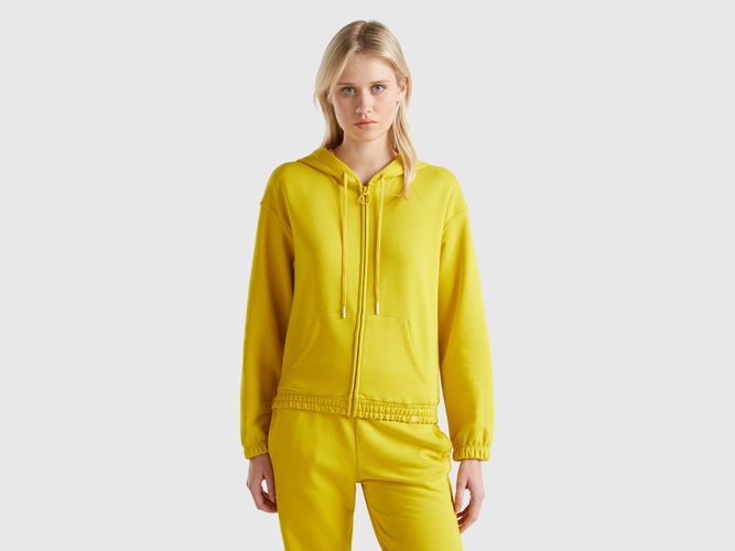 Benetton, Sweat À Capuche En Coton Mélangé, taille M, Jaune - United Colors of Benetton - Modalova