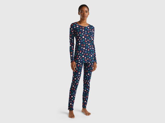 Benetton, Pyjama De Noël, taille L, Bleu Foncé - United Colors of Benetton - Modalova