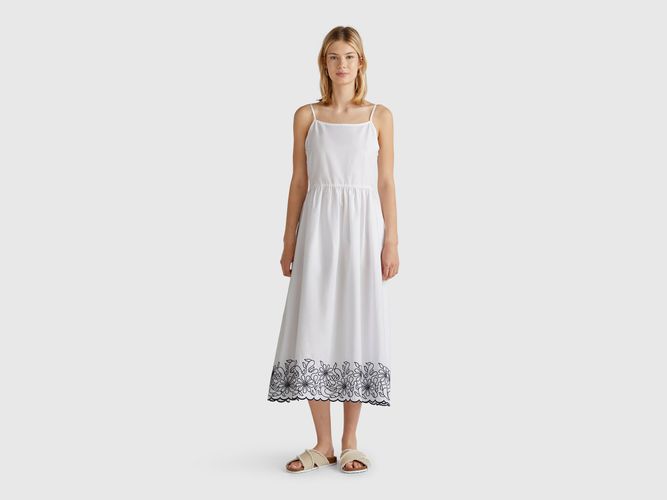 Benetton, Robe Avec Broderie Florale, taille L, Blanc - United Colors of Benetton - Modalova