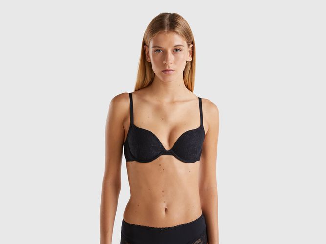 Benetton, Soutien-gorge Push-up En Dentelle Stretch, taille, Noir - United Colors of Benetton - Modalova