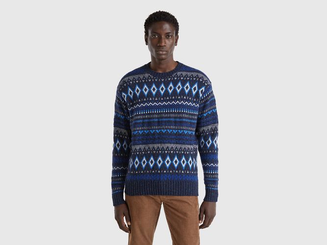 Benetton, Pull Jacquard, taille XXL, Bleu Foncé - United Colors of Benetton - Modalova