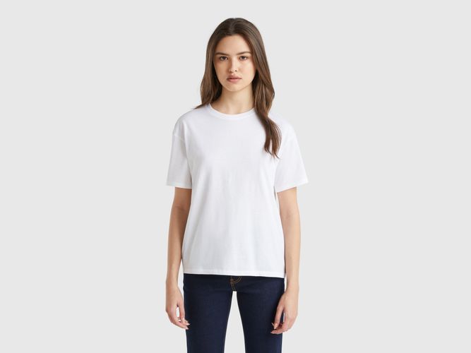 Benetton, T-shirt À Manches Courtes 100% Coton, taille L, Blanc - United Colors of Benetton - Modalova